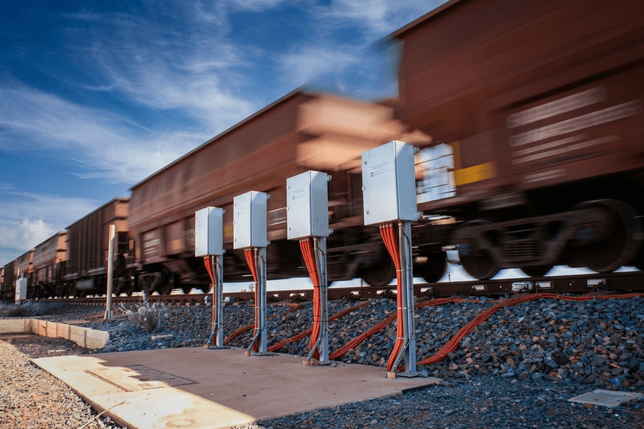 In-motion train weighing on continuous rail